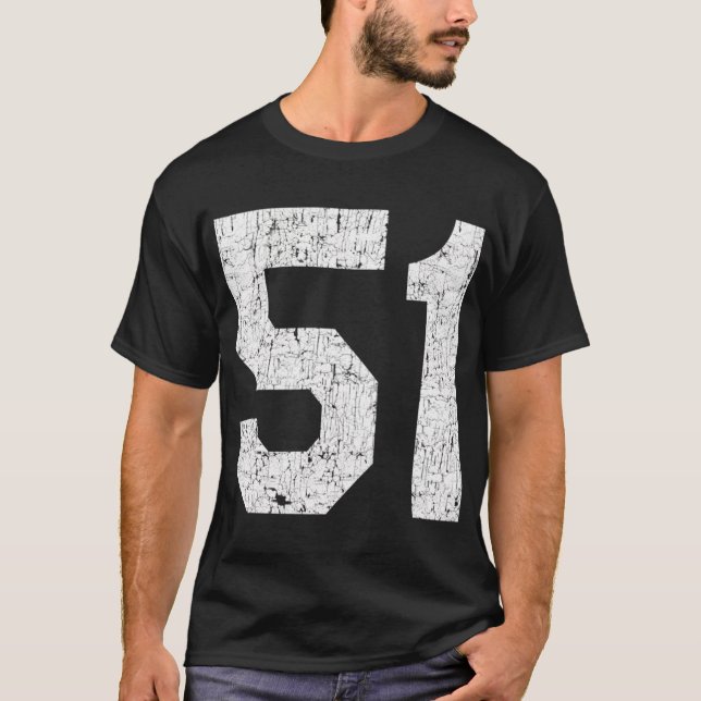 T-shirt Uniforme Jersey Numéro 51 Sport de style sportif (Devant)