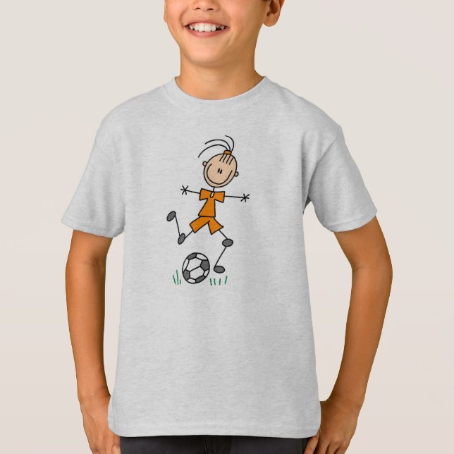 T-shirt Uniforme orange du football de fille (Devant)