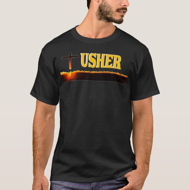 T-shirt Uniforme Usher pour l'église chrétienne Cadeaux Ho (Devant)
