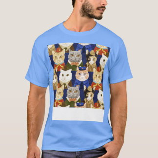 T-shirt Uniformes de chats convient amusant Motif d'illust