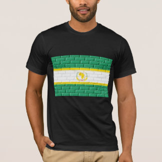T-shirt Union africaine peinte sur des briques