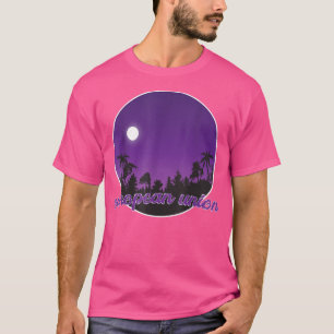 T-shirt union européenne la nuit avec les palmiers
