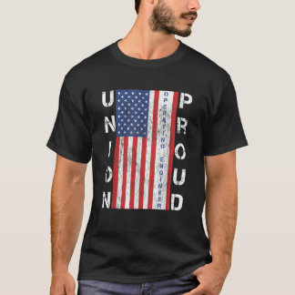 T-shirt Union Fière American Flag ingénieur d'exploitation