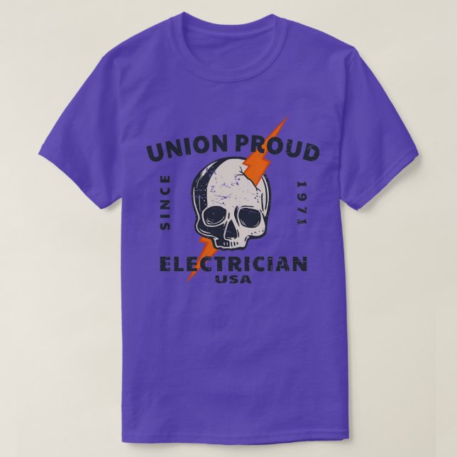 T-shirt Union Fière Electricien Depuis 1971 (Design devant)