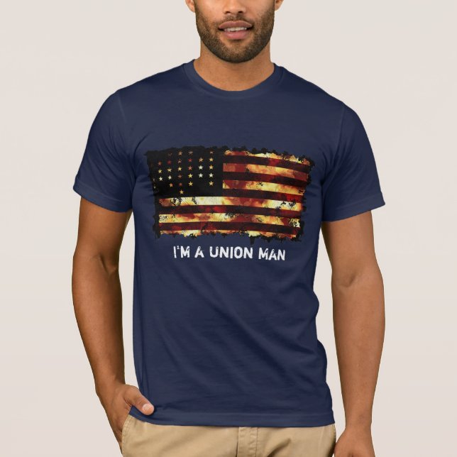 T-shirt Union Flag, Guerre civile, Stars and Stripes, USA (Devant)