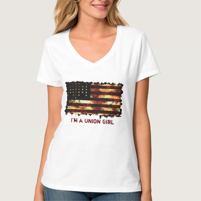 T-shirt Union Flag, Guerre civile, Stars and Stripes, USA (Devant)