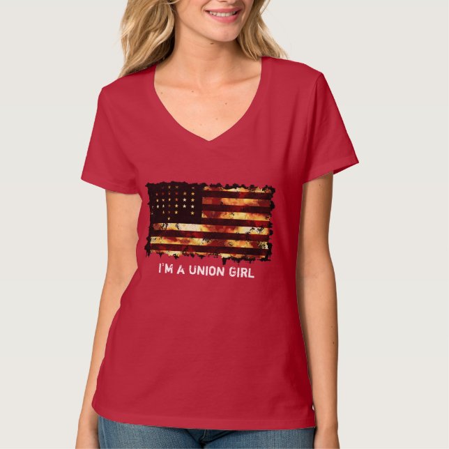 T-shirt Union Flag, Guerre civile, Stars and Stripes, USA (Devant)