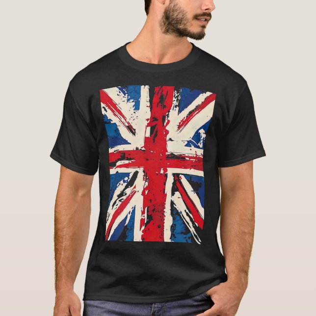 T-shirt Union Jack British England United Kingdom Brushed  (Devant)