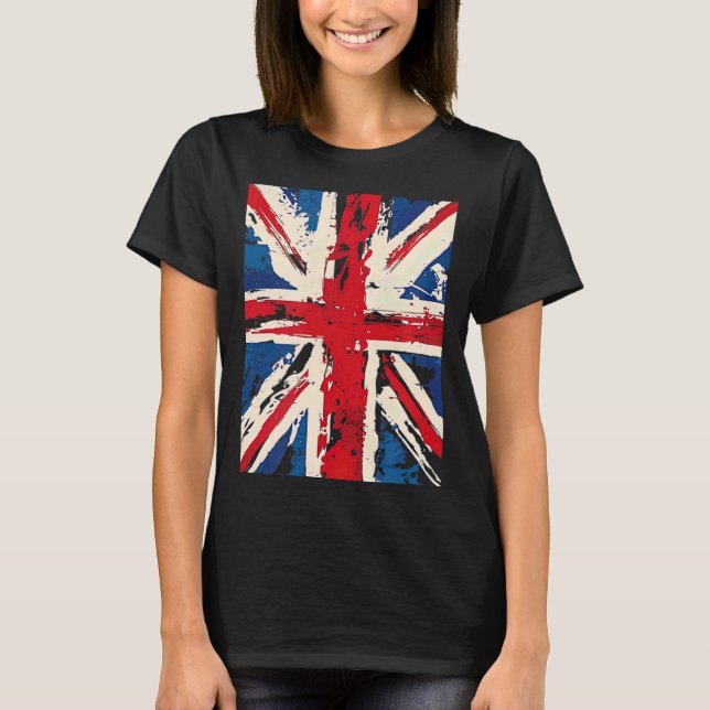 T-shirt Union Jack British England United Kingdom Brushed  (Devant)