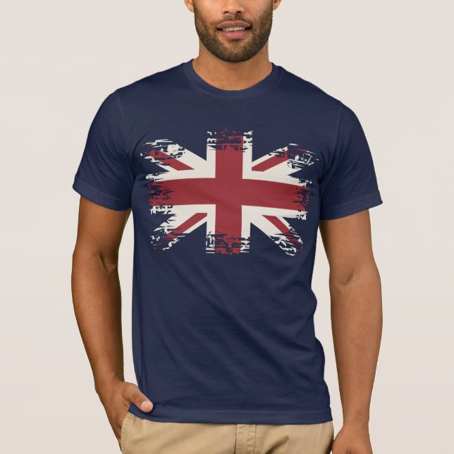 T-shirt Union Jack (drapeau BRITANNIQUE), style grunge (Devant)