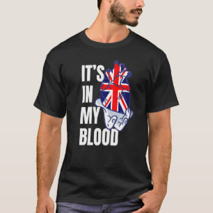 T-shirt Union Jack Drapeau Coeur sang Veines main Grande B