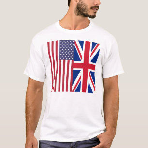 T-shirt Union Jack et drapeaux des Etats-Unis d'Amérique