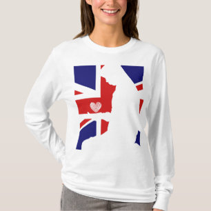 T-shirt Union Jack Femmes musulmanes priant avec un coeur 
