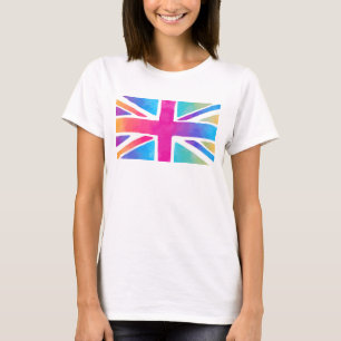 T-shirt Union Jack Flag à Bright Watercolors