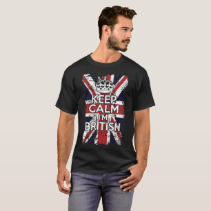 T-shirt Union Jack Gardez le calme Je suis British Tee