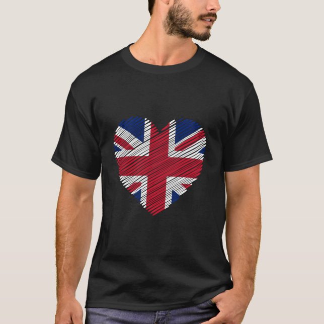 T-shirt Union Jack Il a façonné le drapeau de l'Union brit (Devant)