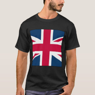 T-shirt Union Jack noir Grande Version Carrée