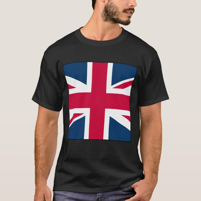 T-shirt Union Jack noir Grande Version Carrée (Devant)
