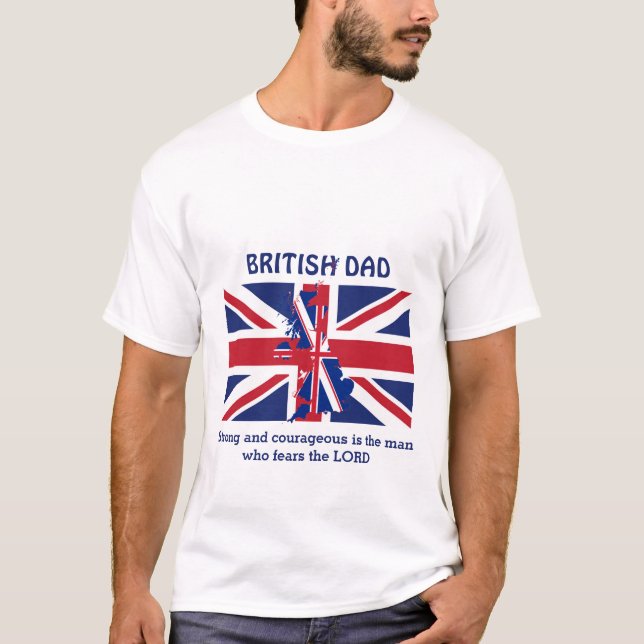 T-shirt Union Jack père britannique personnalisé (Devant)