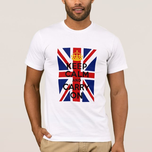 T-shirt Union Jack se calme et continue (Devant)