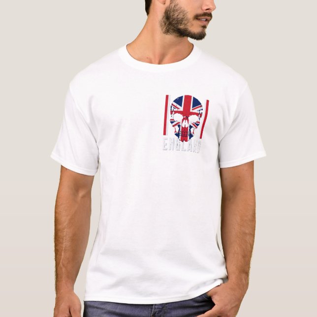 T-shirt Union Jack Skull Graphic Design (Devant)