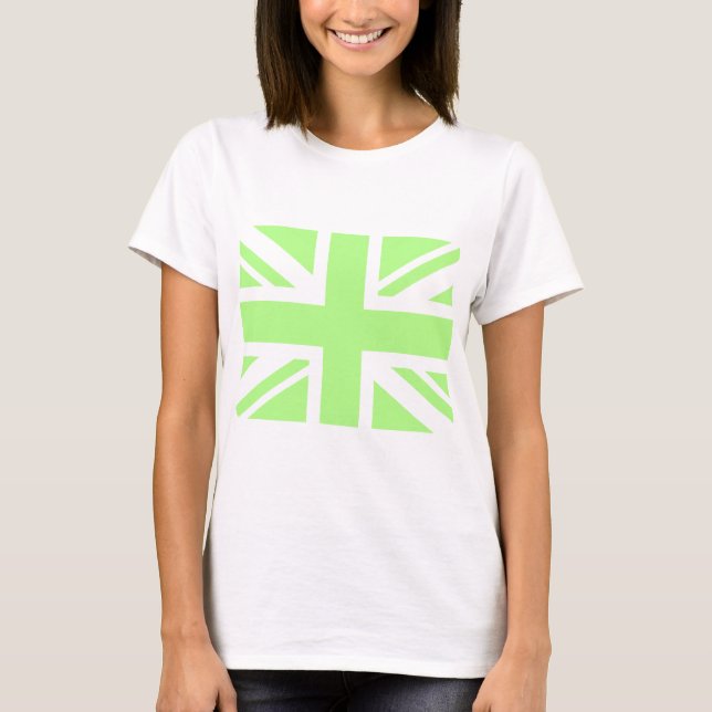 T-shirt Union Jack vert pastel (Devant)