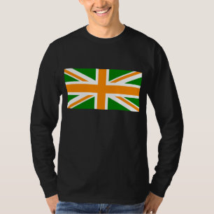 T-shirt Union Jack verte et orange