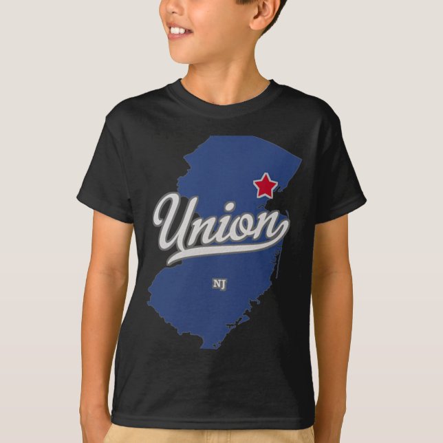 T-shirt Union New Jersey Nj Map  (Devant)