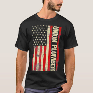 T-shirt Union Plumber American Flag Union Plumber