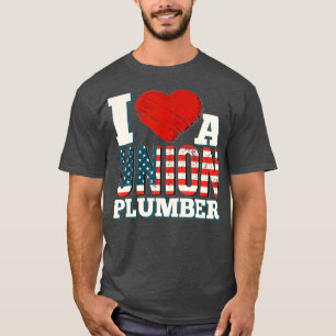 T-shirt Union Plumber Membre Patriotique American Drapeau
