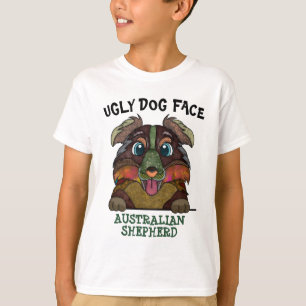 T-shirt Unique Australian Shepherd visage de chien moche