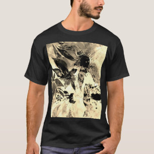 T-shirt Unique Botanique Artiste Golden Tropical Fleurs