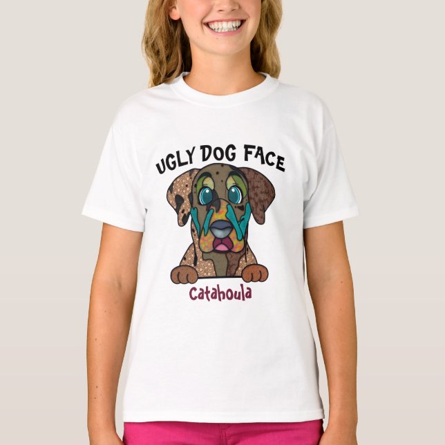 T-shirt unique Catahoula laide visage chien (Devant)