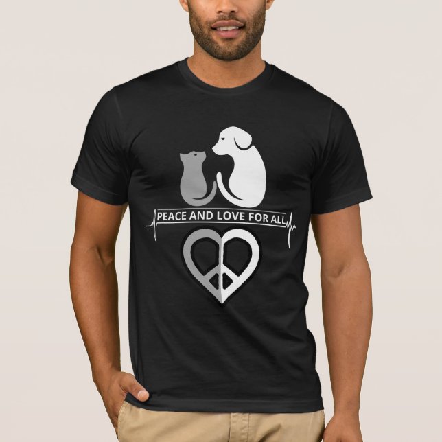 T-shirt Unique Conception Paix et Amour pour Tous (Devant)