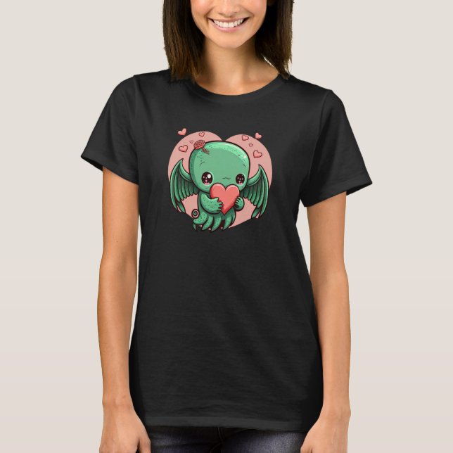 T-shirt Unique Cute Cthulhu Valentines Jour 2 (Devant)
