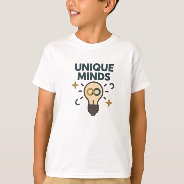 T-shirt Unique Minds Neurodiversité Ampoule  (Devant)