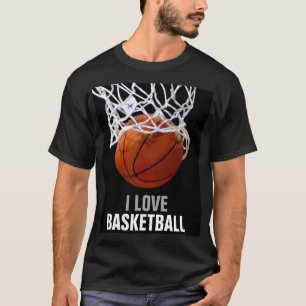 T-shirt Unique Moderne I Love Basketball