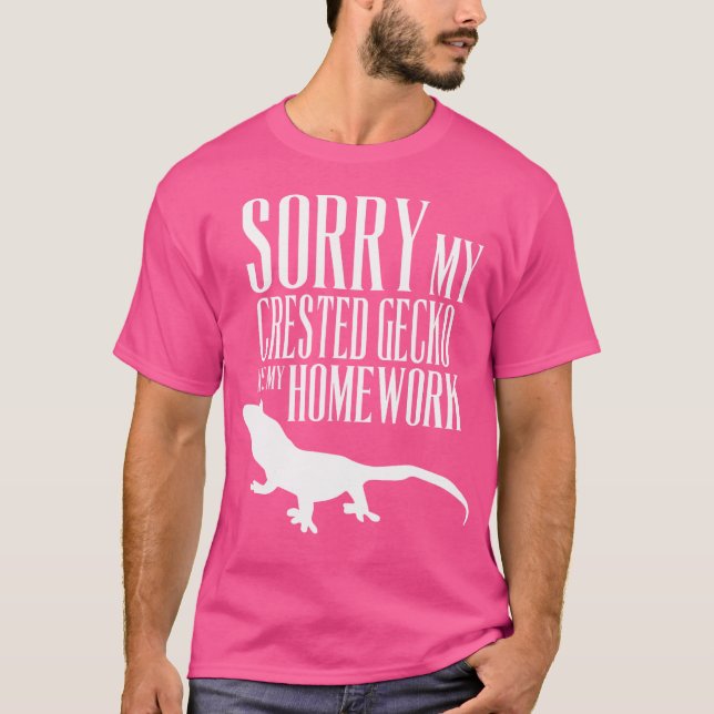 T-shirt Unique Mon Gecko Crested A Mangé Mes Devoirs (Devant)