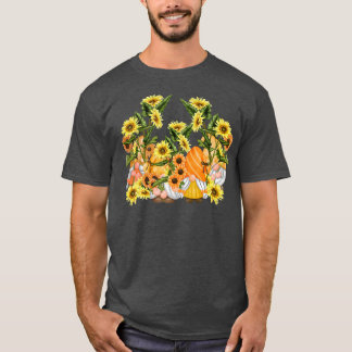 T-shirt Unique Sunflower Gnome Hippies Floral Graphic ArtT