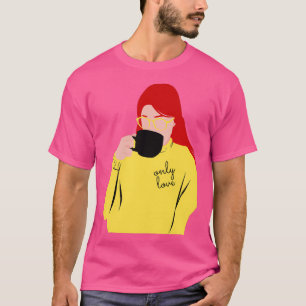 T-shirt Uniquement Amour Femme aux cheveux rouges avec une