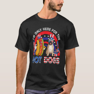 T-shirt Uniquement ici pour les hot-dogs Cute Pug Lunettes