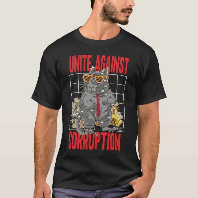 T-shirt Unir contre la corruption Noir (Devant)