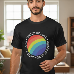 T-shirt Unis par l'amour LGBT Fierté Gay Lesbienne Arc-en-