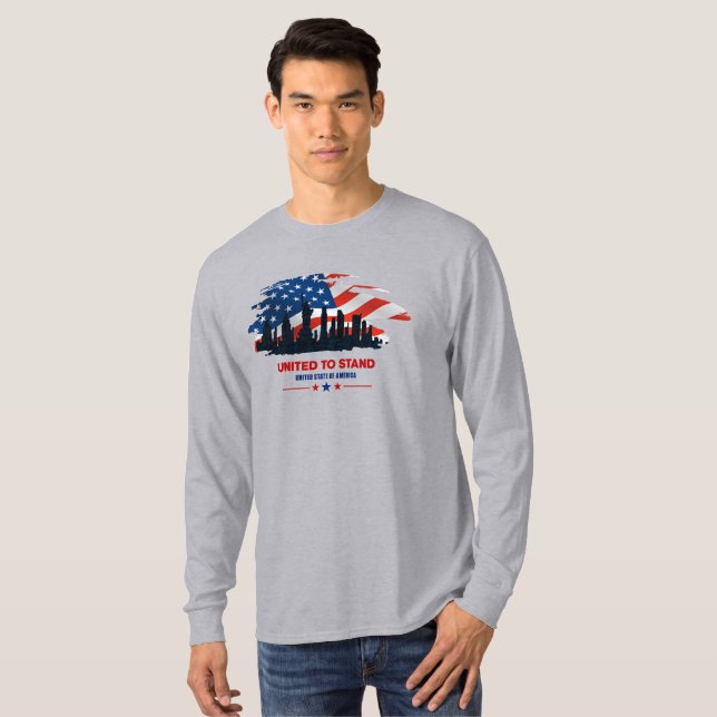 T-shirt Unis vers le stand | Manches longues pour hommes (Devant entier)