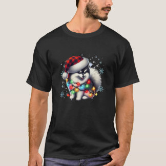 T-shirt Unisex Adult Pomsky Noël Noël Noël Noël Noël noir 