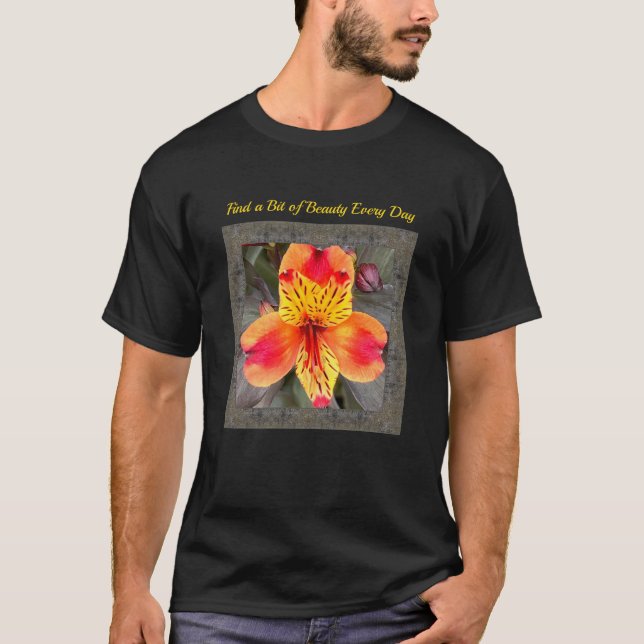 T-shirt Unisex avec Alstroemeria orange (Devant)