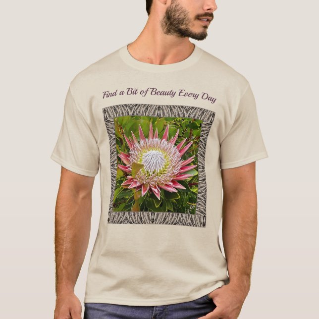 T-shirt Unisex avec Protea frappant (Devant)