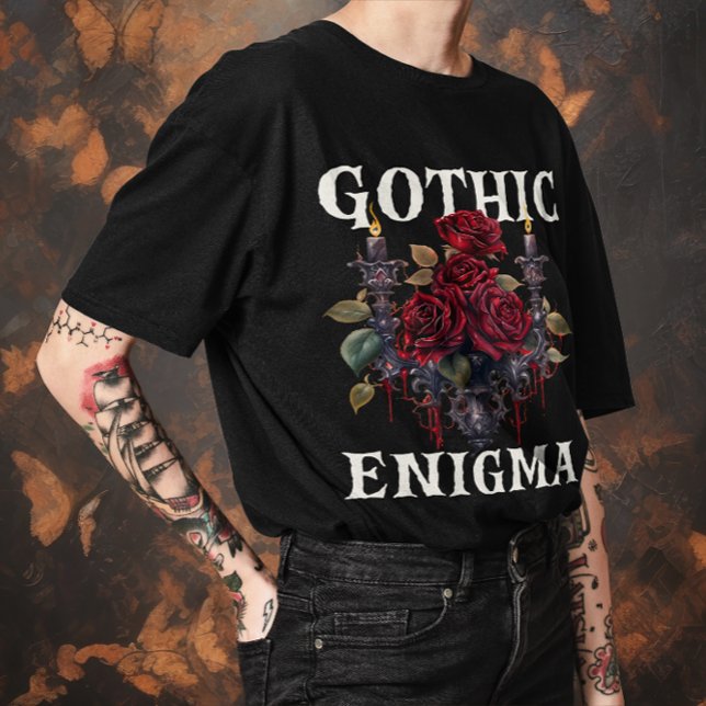 T-shirt Unisex Halloween "Enigma gothique" Roses gothiques (Créateur téléchargé)