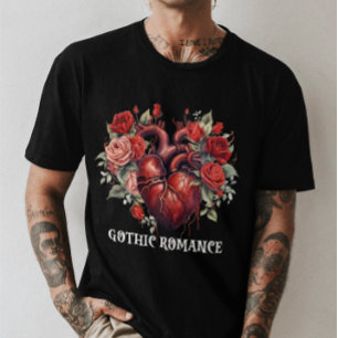 T-shirt Unisex Halloween "Romance gothique" Coeur gothique