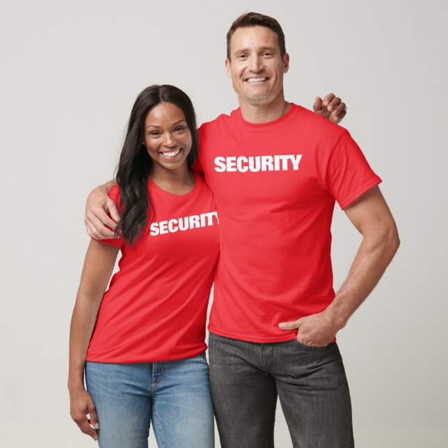 T-shirt Unisex Hommes Femme Double Side Security Rouge (Unisexe)